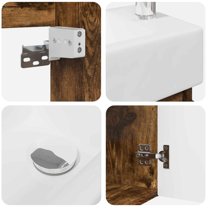Unitate de baie cu robinet Stejar fumuriu 45,5 x 25,5 x 84 cm - WALTI WALTI