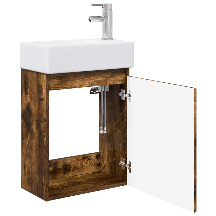 Unitate de baie cu robinet Stejar fumuriu 45,5 x 25,5 x 84 cm - WALTI WALTI
