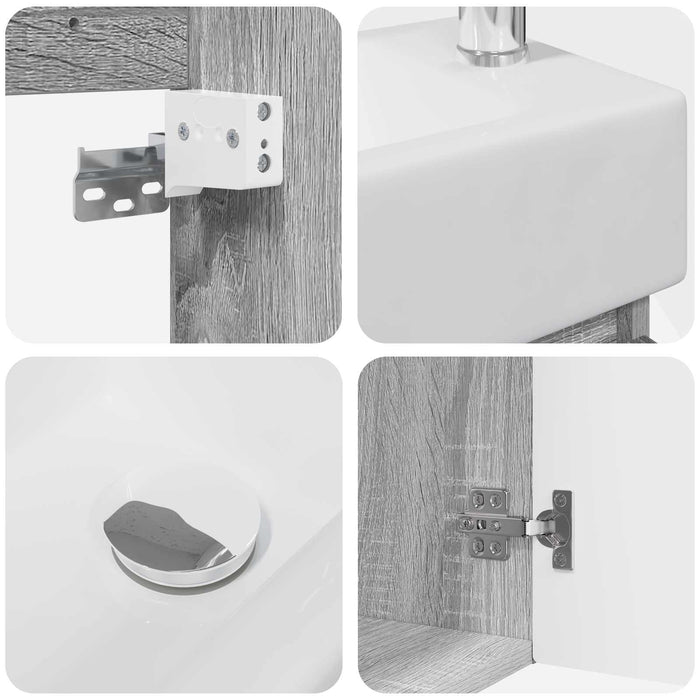 Unitate de baie cu robinet Sonoma gri 45,5 x 25,5 x 84 cm - WALTI WALTI