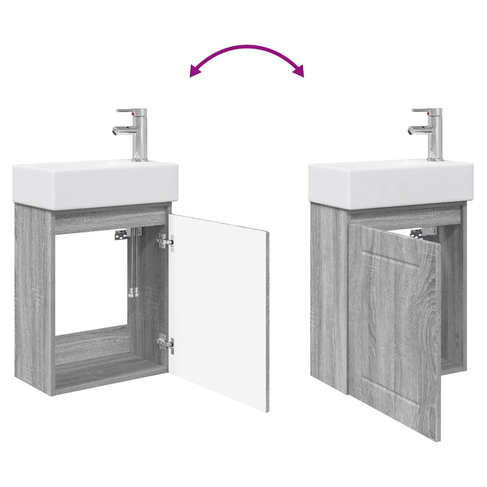 Unitate de baie cu robinet Sonoma gri 45,5 x 25,5 x 84 cm - WALTI WALTI
