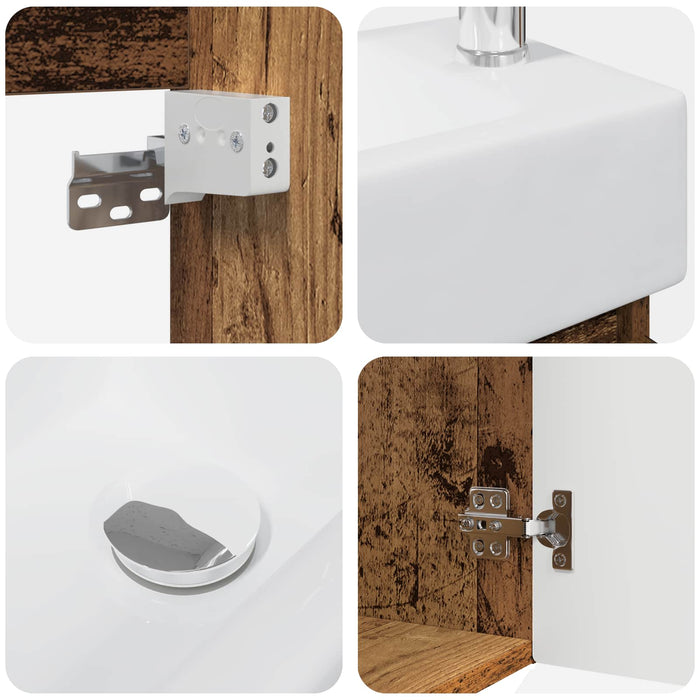 Unitate de baie cu robinet Lemn vechi 45,5 x 25,5 x 84 cm - WALTI WALTI