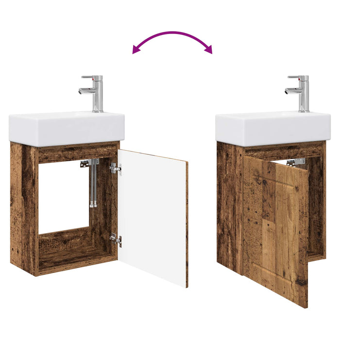 Unitate de baie cu robinet Lemn vechi 45,5 x 25,5 x 84 cm - WALTI WALTI