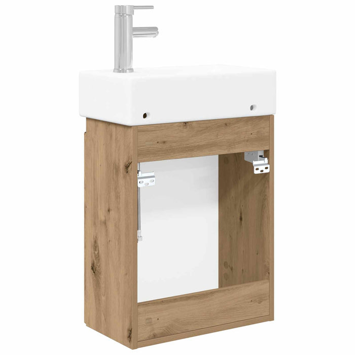 Unitate de baie cu robinet Stejar Artizanal 45,5 x 25,5 x 84 cm - WALTI WALTI