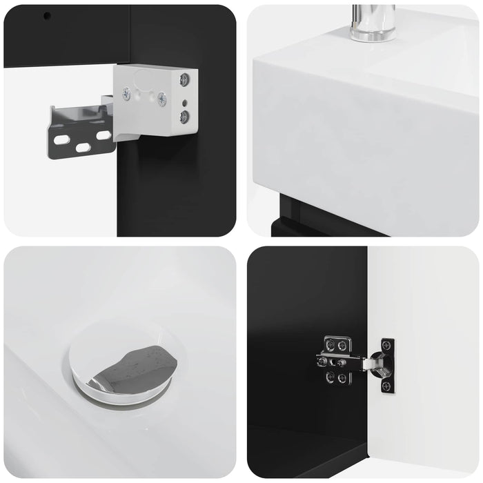 Unitate de baie cu robinet Negru 45,5 x 22,5 x 84 cm - WALTI WALTI