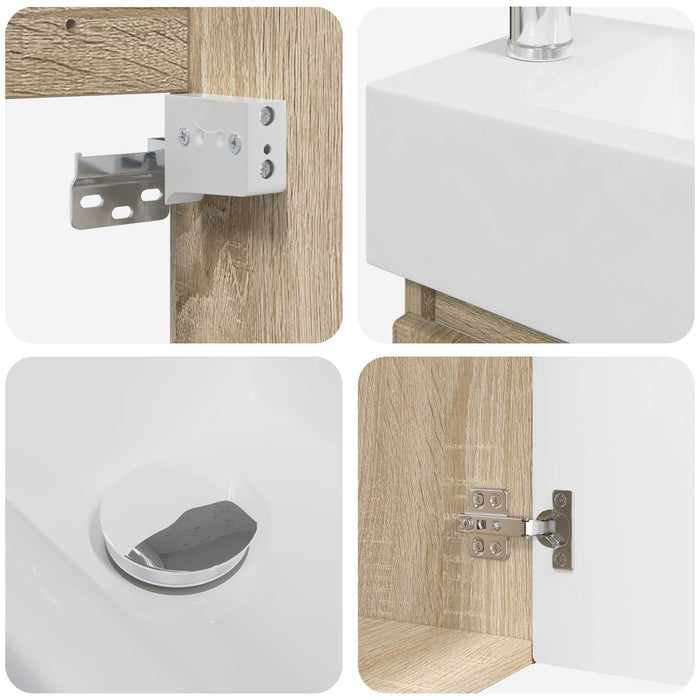 Unitate de baie cu robinet Stejar Sonoma 45,5 x 22,5 x 84 cm - WALTI WALTI