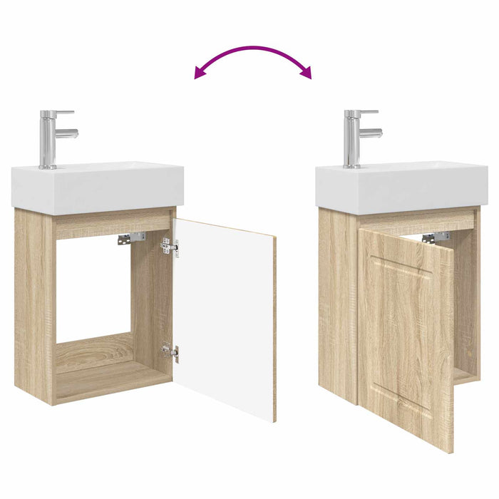 Unitate de baie cu robinet Stejar Sonoma 45,5 x 22,5 x 84 cm - WALTI WALTI