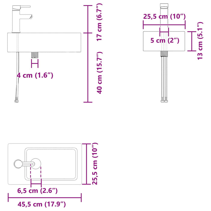 Unitate de baie cu robinet Stejar Sonoma 45,5 x 22,5 x 84 cm - WALTI WALTI