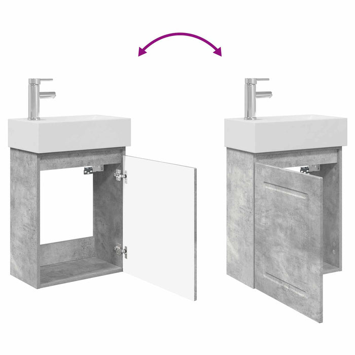 Unitate de baie cu robinet Gri Beton 45,5 x 22,5 x 84 cm - WALTI WALTI