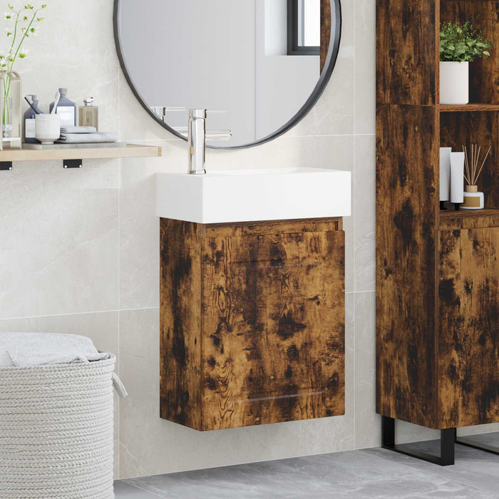Unitate de baie cu robinet Stejar fumuriu 45,5 x 22,5 x 84 cm - WALTI WALTI