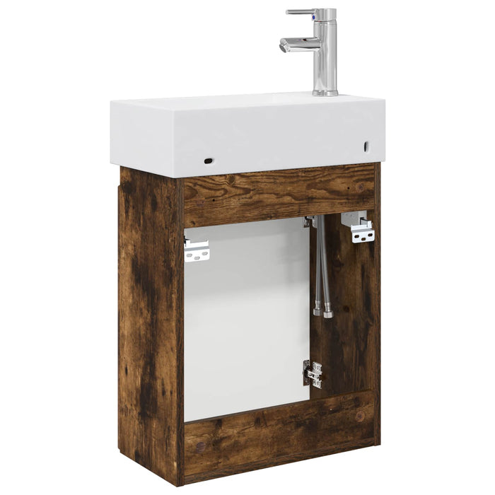 Unitate de baie cu robinet Stejar fumuriu 45,5 x 22,5 x 84 cm - WALTI WALTI