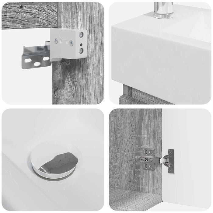 Unitate de baie cu robinet Sonoma gri 45,5 x 22,5 x 84 cm - WALTI WALTI