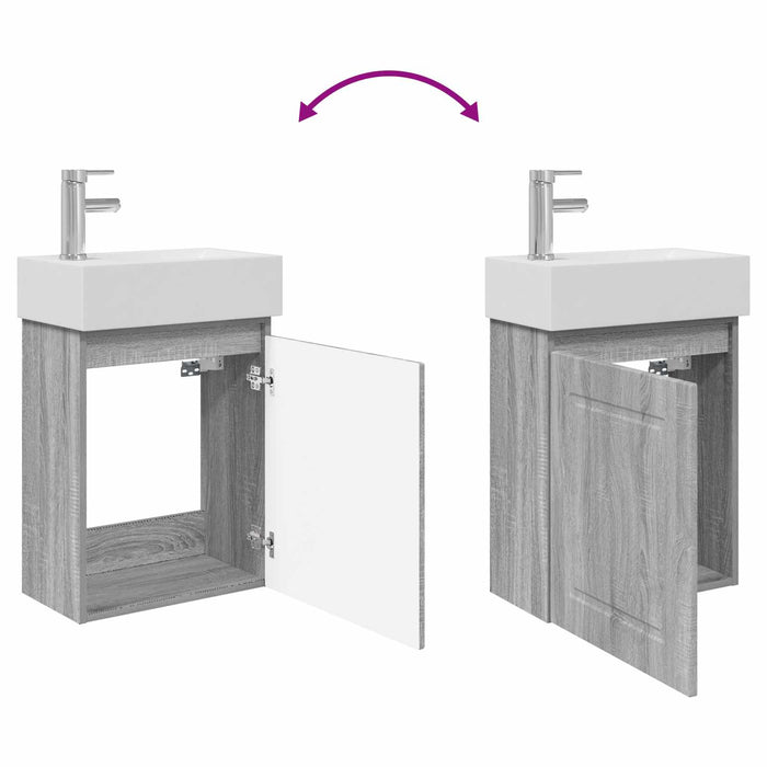 Unitate de baie cu robinet Sonoma gri 45,5 x 22,5 x 84 cm - WALTI WALTI