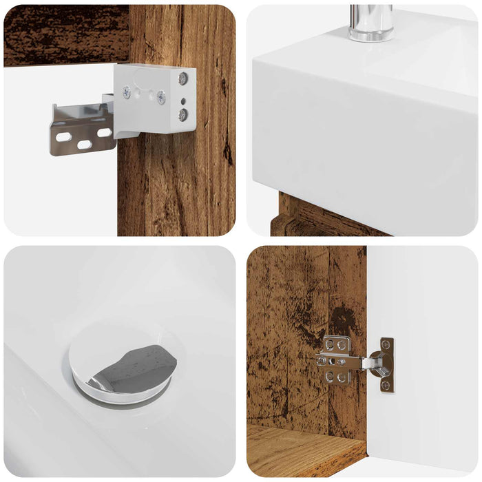 Unitate de baie cu robinet Lemn vechi 45,5 x 22,5 x 84 cm - WALTI WALTI
