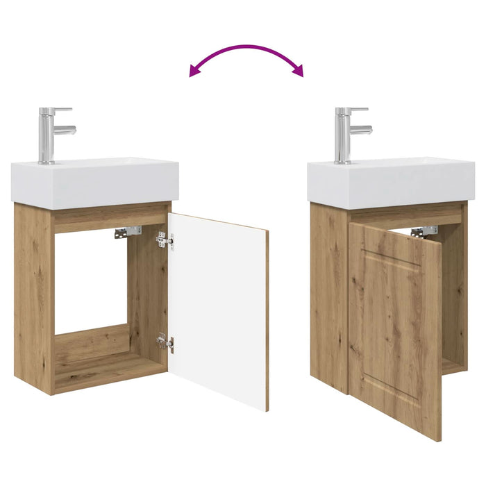 Unitate de baie cu robinet Stejar Artizanal 45,5 x 22,5 x 84 cm - WALTI WALTI