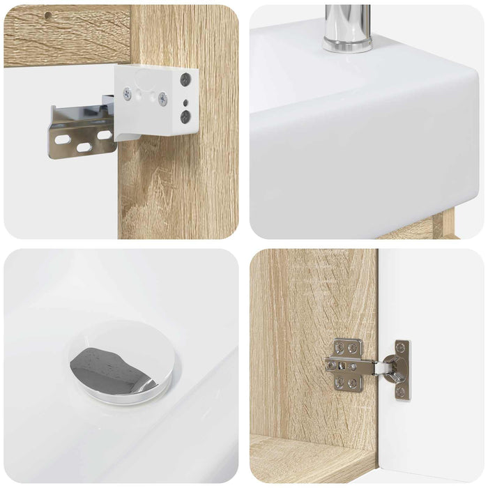 Unitate de baie cu robinet Stejar Sonoma 45,5 x 22,5 x 84 cm - WALTI WALTI