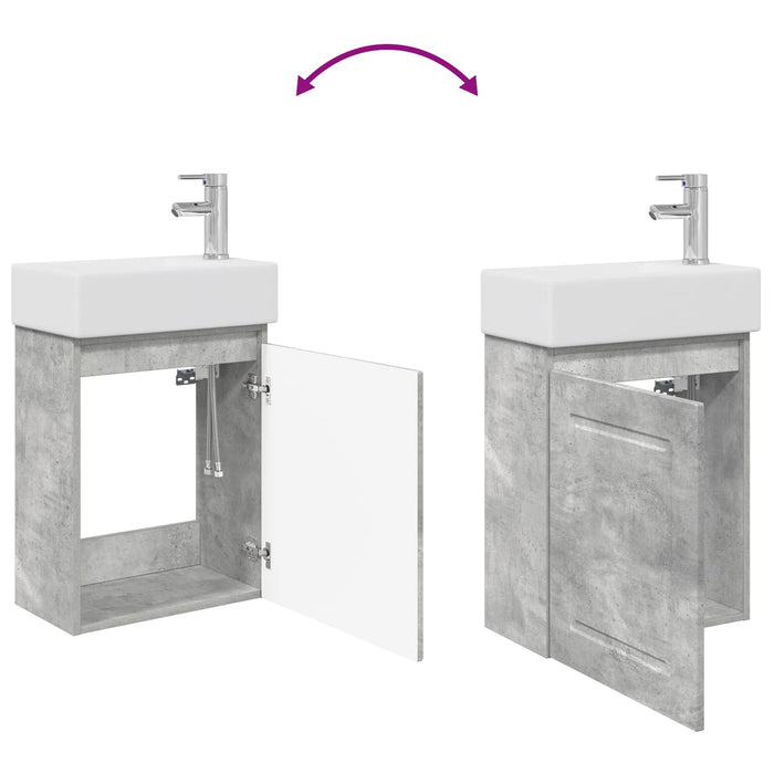Unitate de baie cu robinet Gri Beton 45,5 x 22,5 x 84 cm - WALTI WALTI
