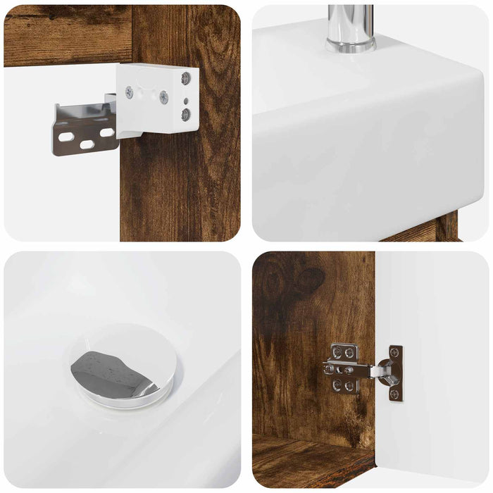 Unitate de baie cu robinet Stejar fumuriu 45,5 x 22,5 x 84 cm - WALTI WALTI