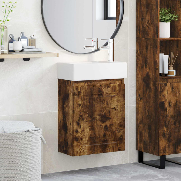Unitate de baie cu robinet Stejar fumuriu 45,5 x 22,5 x 84 cm - WALTI WALTI
