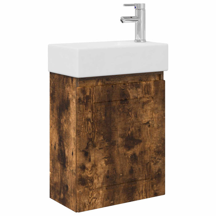 Unitate de baie cu robinet Stejar fumuriu 45,5 x 22,5 x 84 cm - WALTI WALTI