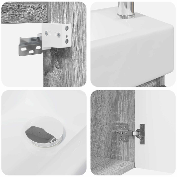 Unitate de baie cu robinet Sonoma gri 45,5 x 22,5 x 84 cm - WALTI WALTI