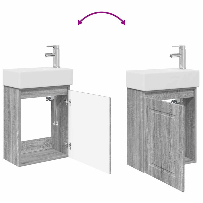 Unitate de baie cu robinet Sonoma gri 45,5 x 22,5 x 84 cm - WALTI WALTI