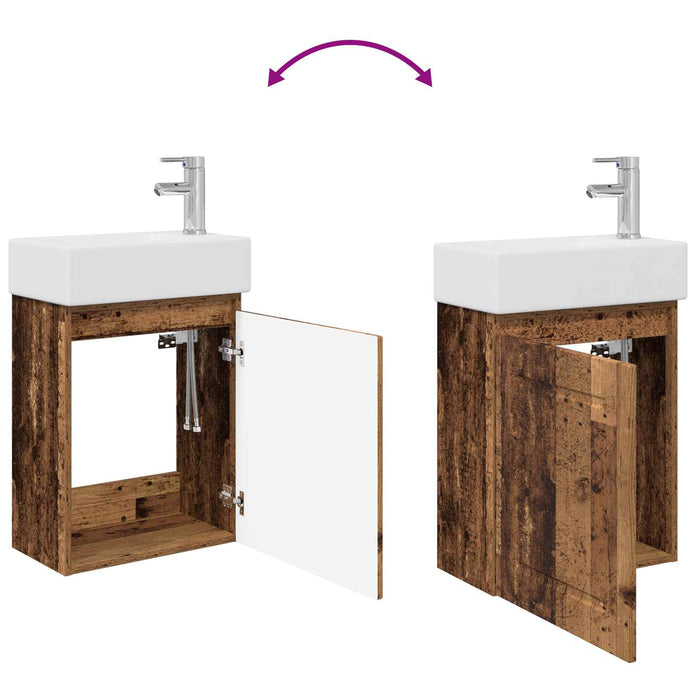Unitate de baie cu robinet Lemn vechi 45,5 x 22,5 x 84 cm - WALTI WALTI
