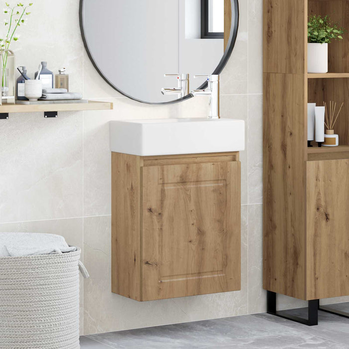 Unitate de baie cu robinet Stejar Artizanal 45,5 x 22,5 x 84 cm - WALTI WALTI