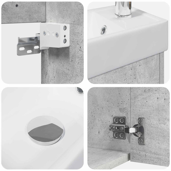 Unitate de baie cu robinet Gri Beton 40,5 x 22,5 x 62 cm - WALTI WALTI