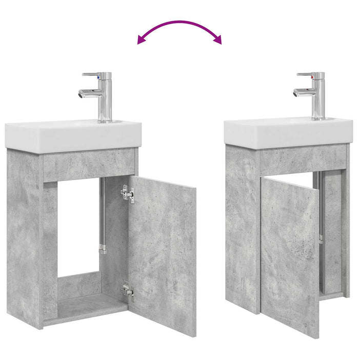 Unitate de baie cu robinet Gri Beton 40,5 x 22,5 x 62 cm - WALTI WALTI