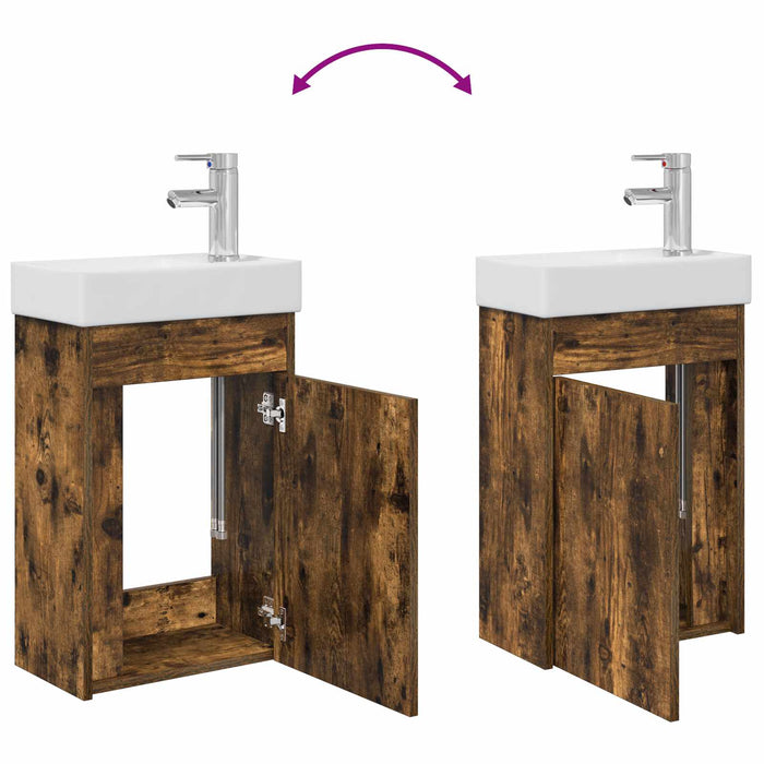 Unitate de baie cu robinet Stejar fumuriu 40,5 x 22,5 x 62 cm - WALTI WALTI