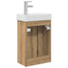 Chiuveta de baie cu birou Stejar artizanal 40,5 x 22,5 x 62 cm - WALTI WALTI