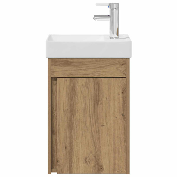 Chiuveta de baie cu birou Stejar artizanal 40,5 x 22,5 x 62 cm - WALTI WALTI