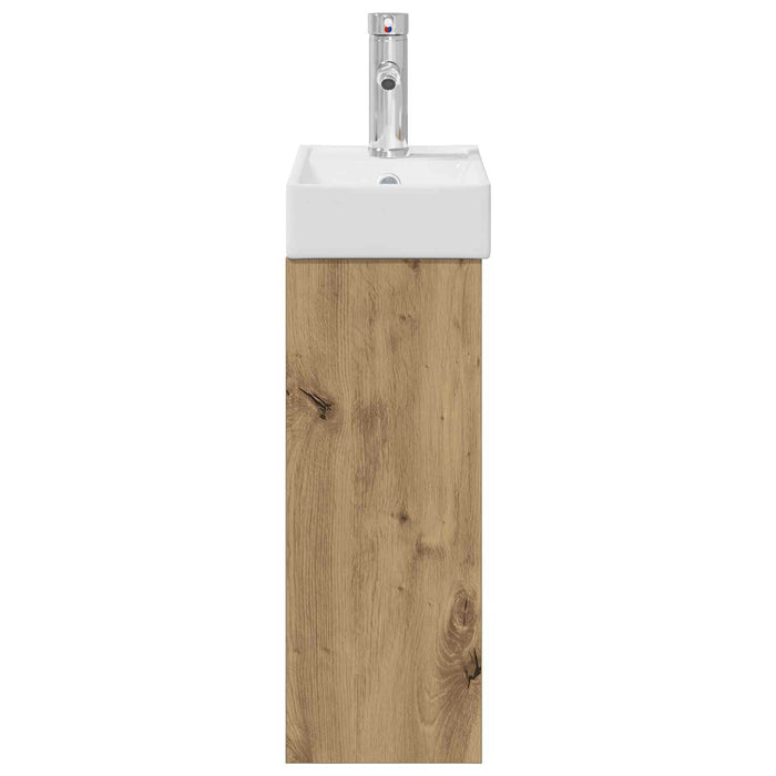 Chiuveta de baie cu birou Stejar artizanal 40,5 x 22,5 x 62 cm - WALTI WALTI