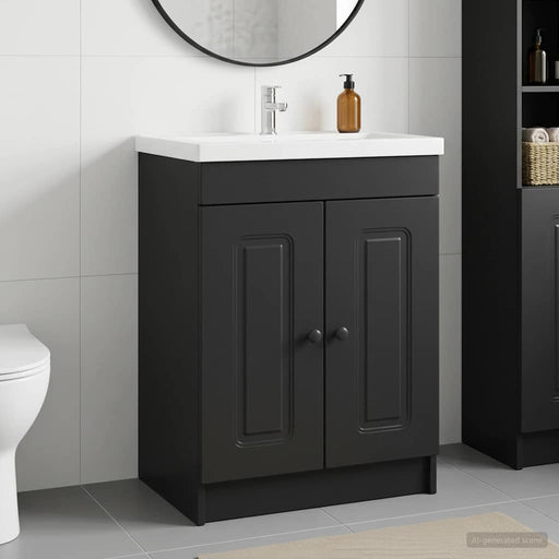 Dulap de baie sub chiuvetă Negru 56 x 37,5 x 81 cm - WALTI WALTI
