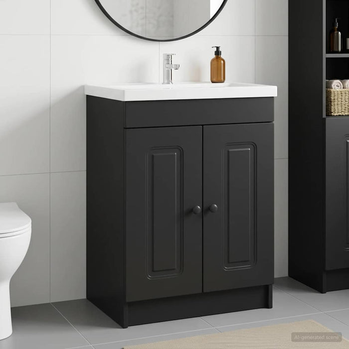 Dulap de baie sub chiuvetă Negru 56 x 37,5 x 81 cm - WALTI WALTI