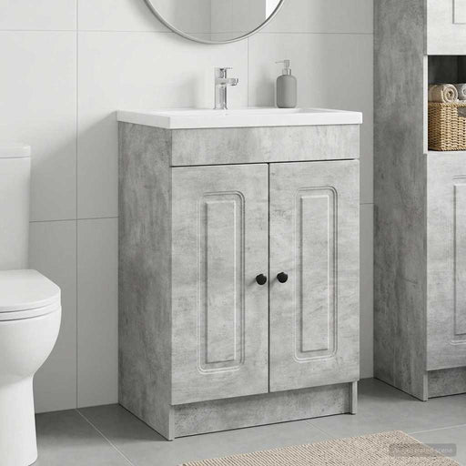 Dulap de baie sub chiuvetă Gri Beton 56 x 37,5 x 81 cm - WALTI WALTI