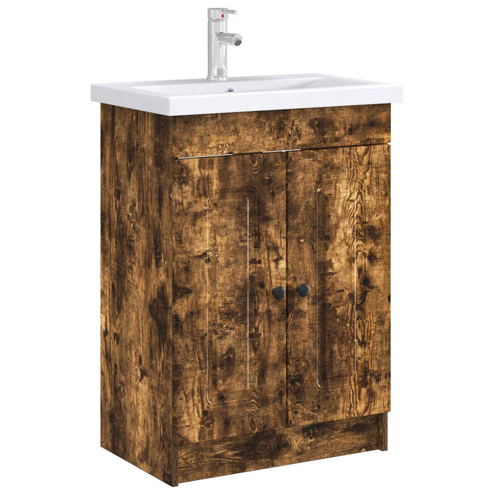 Dulap de baie sub chiuvetă Stejar fumuriu 78,5 x 37,5 x 81 cm - WALTI WALTI