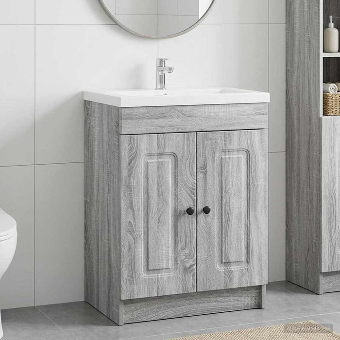 Dulap de baie sub chiuvetă Sonoma gri 78,5 x 37,5 x 81 cm - WALTI WALTI