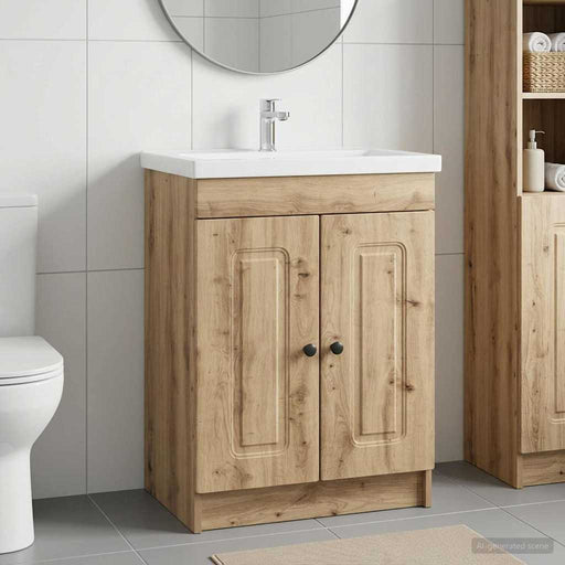 Dulap de baie sub chiuvetă Stejar Artizanal 78,5 x 37,5 x 81 cm - WALTI WALTI