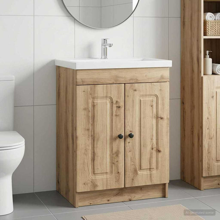 Dulap de baie sub chiuvetă Stejar Artizanal 78,5 x 37,5 x 81 cm - WALTI WALTI
