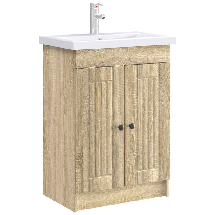 Dulap de baie sub chiuvetă Stejar Sonoma 56 x 37,5 x 81 cm - WALTI WALTI