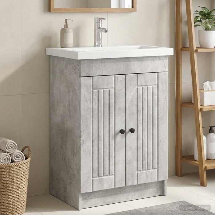 Dulap de baie sub chiuvetă Gri Beton 56 x 37,5 x 81 cm - WALTI WALTI