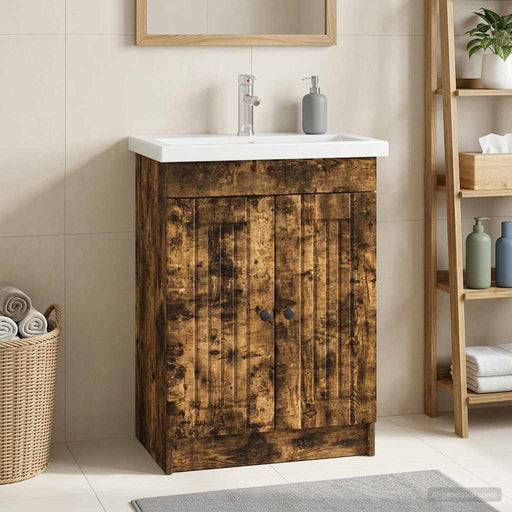 Dulap de baie sub chiuvetă Stejar fumuriu 56 x 37,5 x 81 cm - WALTI WALTI