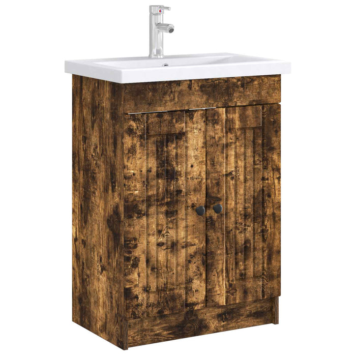 Dulap de baie sub chiuvetă Stejar fumuriu 56 x 37,5 x 81 cm - WALTI WALTI