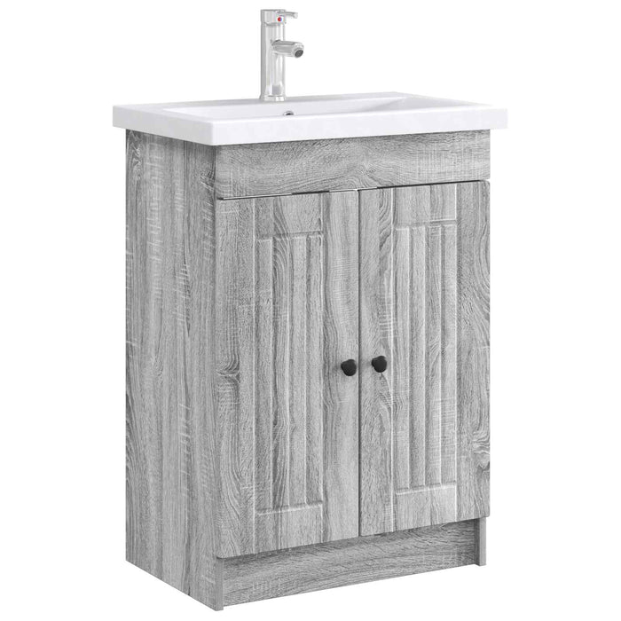 Dulap de baie sub chiuvetă Sonoma gri 56 x 37,5 x 81 cm - WALTI WALTI