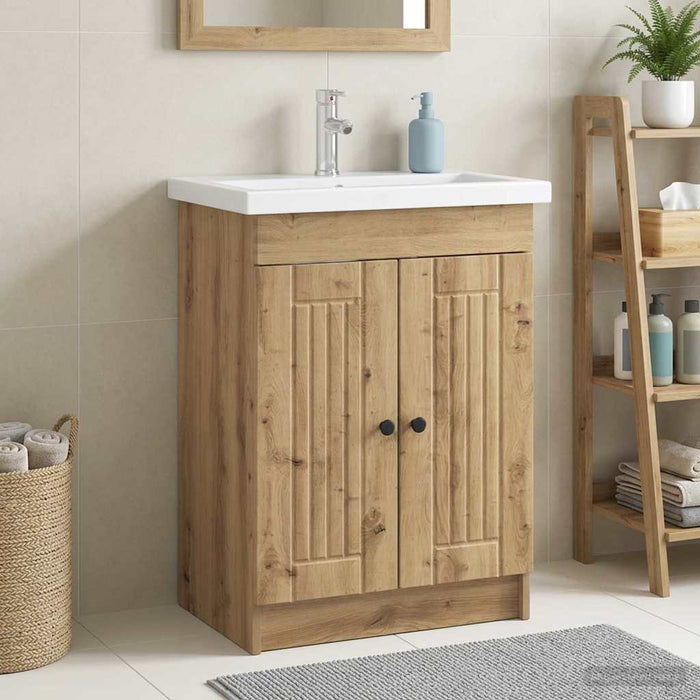 Dulap de baie sub chiuvetă Stejar Artizanal 56 x 37,5 x 81 cm - WALTI WALTI