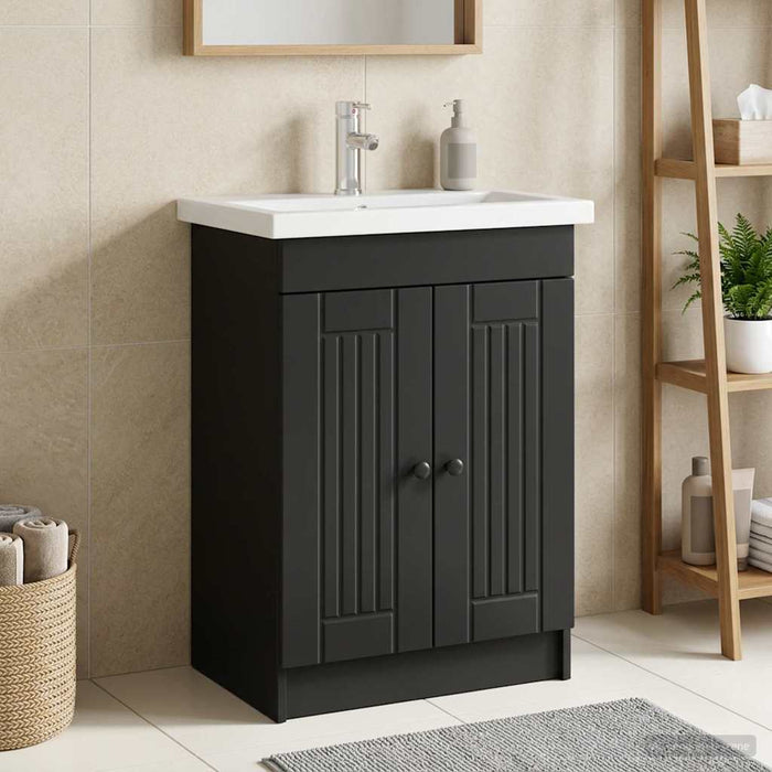 Dulap de baie sub chiuvetă Negru 78,5 x 37,5 x 81 cm - WALTI WALTI