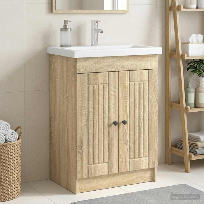 Dulap de baie sub chiuvetă Stejar Sonoma 78,5 x 37,5 x 81 cm - WALTI WALTI