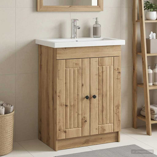 Dulap de baie sub chiuvetă Stejar Artizanal 78,5 x 37,5 x 81 cm - WALTI WALTI
