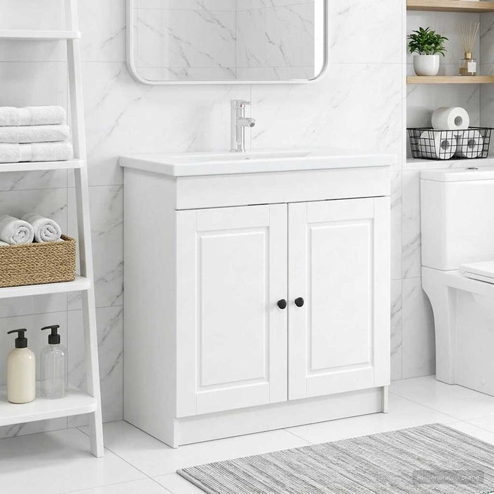 Dulap de baie sub chiuvetă Alb 56 x 37,5 x 81 cm Lemn prelucrat - WALTI WALTI